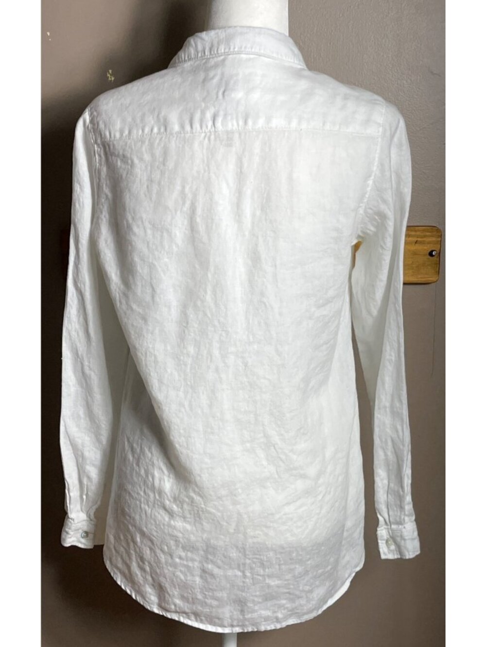Malvin Linen Shirt White Button Tunic Texture Cottagecore Coastal Beach Luxury S - Picture 4 of 12